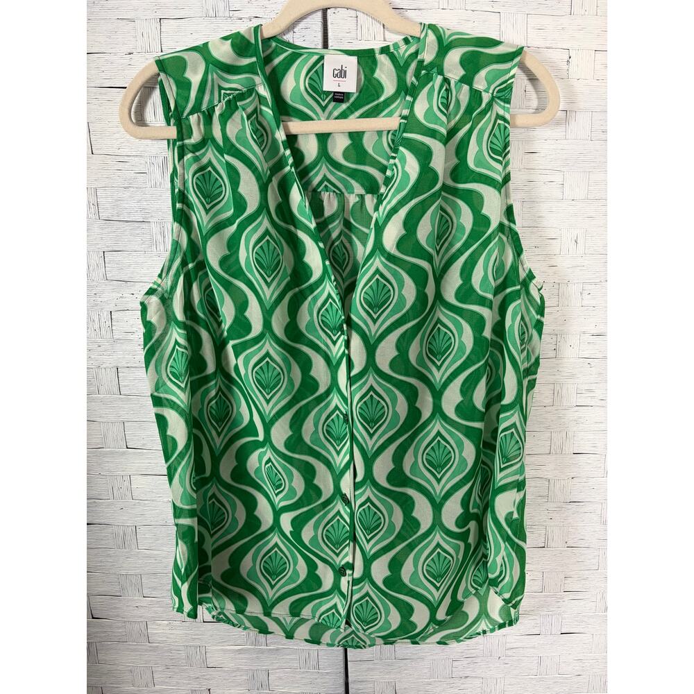 Cabi women's blouse, sleeveless, sheer feminine‎ lightweight summer